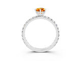 White gold Pear Cut Cut Diamond Pavé Band with Four-Prong Setting_3