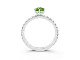 White gold Pear Cut Cut Diamond Pavé Band with Four-Prong Setting_3