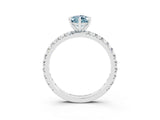 White gold Pear Cut Cut Diamond Pavé Band with Four-Prong Setting_3