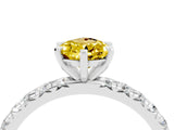 White gold Pear Cut Cut Diamond Pavé Band with Four-Prong Setting_4
