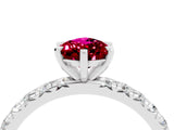 White gold Pear Cut Cut Diamond Pavé Band with Four-Prong Setting_4
