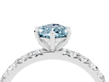 White gold Pear Cut Cut Diamond Pavé Band with Four-Prong Setting_4