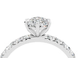 White gold Pear Cut Cut Diamond Pavé Band with Four-Prong Setting_4