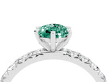 White gold Pear Cut Cut Diamond Pavé Band with Four-Prong Setting_4