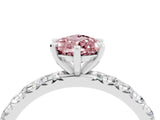 White gold Pear Cut Cut Diamond Pavé Band with Four-Prong Setting_4