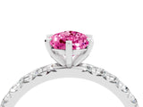 White gold Pear Cut Cut Diamond Pavé Band with Four-Prong Setting_4