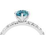White gold Pear Cut Cut Diamond Pavé Band with Four-Prong Setting_4