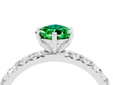 White gold Pear Cut Cut Diamond Pavé Band with Four-Prong Setting_4
