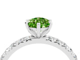White gold Pear Cut Cut Diamond Pavé Band with Four-Prong Setting_4