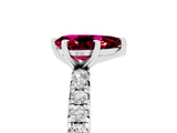 White gold Pear Cut Cut Diamond Pavé Band with Four-Prong Setting_5