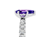 White gold Pear Cut Cut Diamond Pavé Band with Four-Prong Setting_5