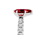 White gold Pear Cut Cut Diamond Pavé Band with Four-Prong Setting_5