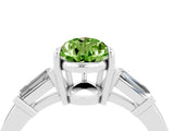 White gold Pear Cut Cut Diamond Ring with Tapered Baguette Side Stones in Four-Prong Setting_4