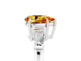 White gold Pear Cut Cut Diamond Ring with Tapered Baguette Side Stones in Four-Prong Setting_5