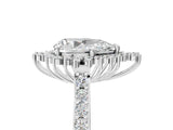 White gold Pear Cut Cut Diamond Sunburst Halo Engagement Ring with Pavé Band_32