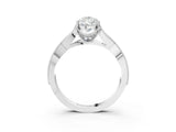 White gold Pear Cut Cut Diamond Twisted Band with Milgrain Pave Setting and Four-Prong Setting_21