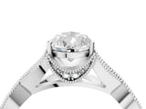 White gold Pear Cut Cut Diamond Twisted Band with Milgrain Pave Setting and Four-Prong Setting_22