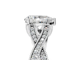 White gold Pear Cut Cut Diamond Twisted Band with Milgrain Pave Setting and Four-Prong Setting_23