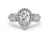 White gold Pear Cut Cut Halo Diamond Infinity Band with Four-Prong Setting_92