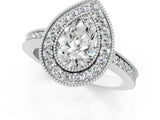 White gold Pear Cut Cut Halo Pavé Diamond Ring_14