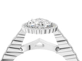 White gold Pear Cut Cut Halo Pavé Solitaire Ring with Milgrain Band_11