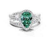 White gold Pear Cut Cut Halo Split Shank Prong Setting Ring_12
