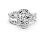 White gold Pear Cut Cut Halo Split Shank Prong Setting Ring_12