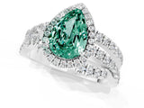 White gold Pear Cut Cut Halo Split Shank Prong Setting Ring_13