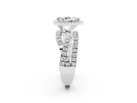 White gold Pear Cut Cut Halo Split Shank Prong Setting Ring_14