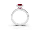 White gold Pear Cut Cut Halo Split Shank Prong Setting Ring_15