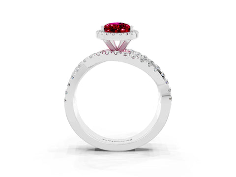White gold Pear Cut Cut Halo Split Shank Prong Setting Ring_15