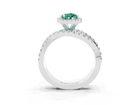 White gold Pear Cut Cut Halo Split Shank Prong Setting Ring_15