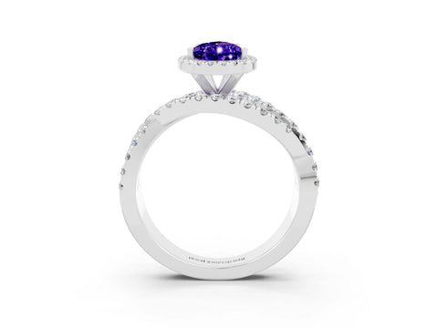 White gold Pear Cut Cut Halo Split Shank Prong Setting Ring_15