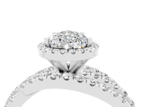 White gold Pear Cut Cut Halo Split Shank Prong Setting Ring_16