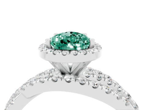 White gold Pear Cut Cut Halo Split Shank Prong Setting Ring_16