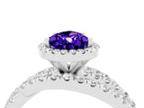 White gold Pear Cut Cut Halo Split Shank Prong Setting Ring_16
