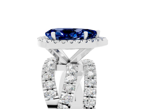 White gold Pear Cut Cut Halo Split Shank Prong Setting Ring_17