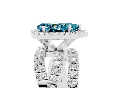 White gold Pear Cut Cut Halo Split Shank Prong Setting Ring_17
