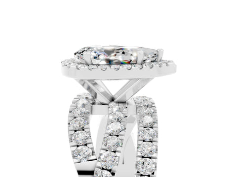 White gold Pear Cut Cut Halo Split Shank Prong Setting Ring_17