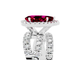 White gold Pear Cut Cut Halo Split Shank Prong Setting Ring_17