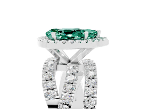 White gold Pear Cut Cut Halo Split Shank Prong Setting Ring_17