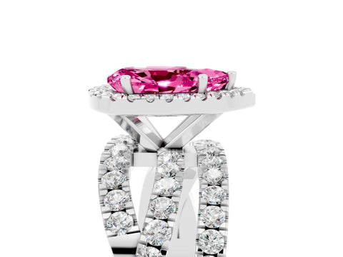 White gold Pear Cut Cut Halo Split Shank Prong Setting Ring_17