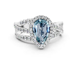 White gold Pear Cut Cut Halo Split Shank Prong Setting Ring_24