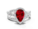 White gold Pear Cut Cut Halo Split Shank Prong Setting Ring_24