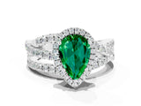 White gold Pear Cut Cut Halo Split Shank Prong Setting Ring_24