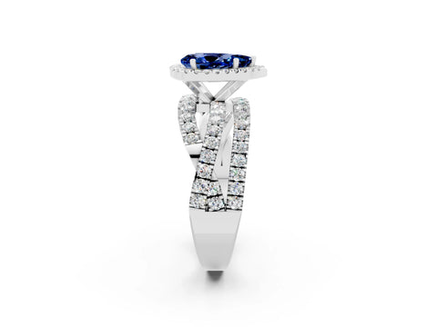 White gold Pear Cut Cut Halo Split Shank Prong Setting Ring_26