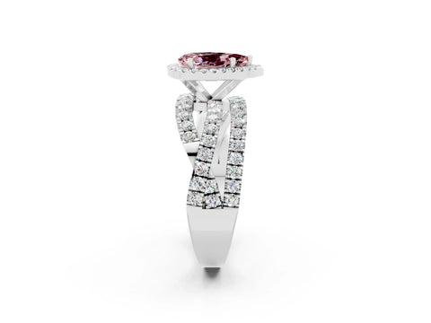 White gold Pear Cut Cut Halo Split Shank Prong Setting Ring_26