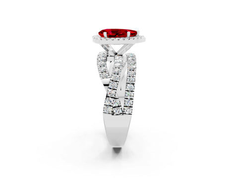 White gold Pear Cut Cut Halo Split Shank Prong Setting Ring_26