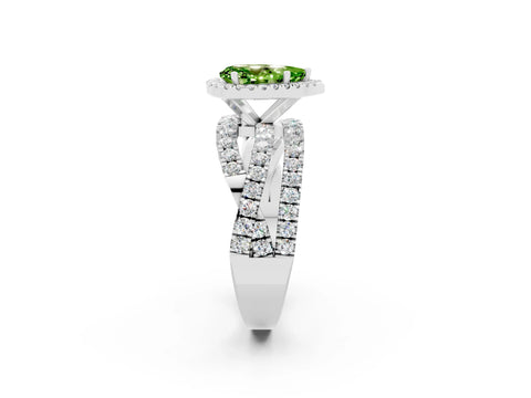 White gold Pear Cut Cut Halo Split Shank Prong Setting Ring_26