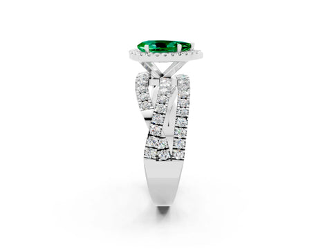 White gold Pear Cut Cut Halo Split Shank Prong Setting Ring_26